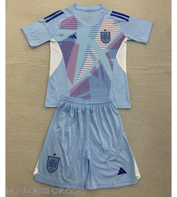 Spagna Portiere Prima Maglia Bambino Europei 2024 Manica Corta (+ Pantaloni corti)